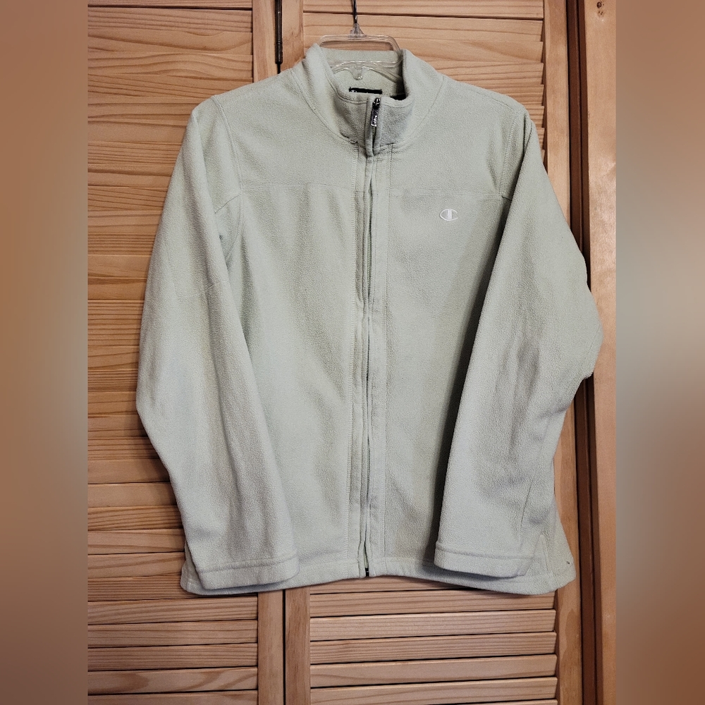 Lot of 2 Champion full Zip Up polyester jacket sweatshirt medium purple, green